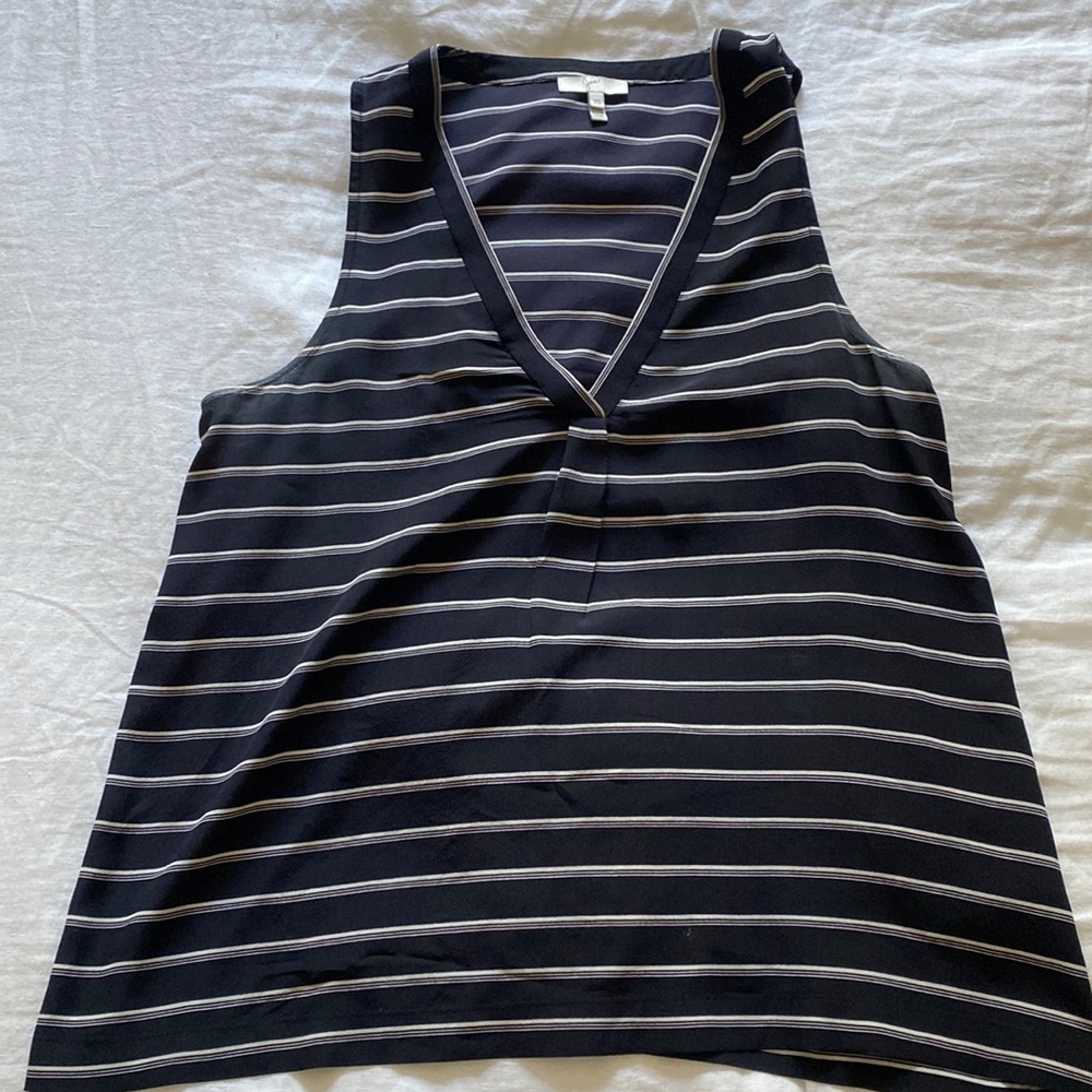 JOIE Silk striped sleeveless top XS